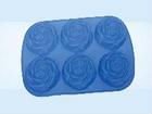 Light Blue With Rose Shape On Silicone Cookware