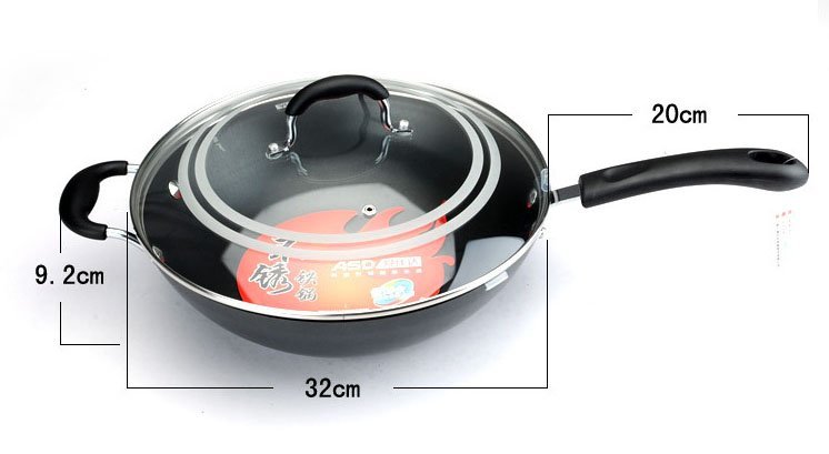Stainless Iron Black With A Handle Frying Pan
