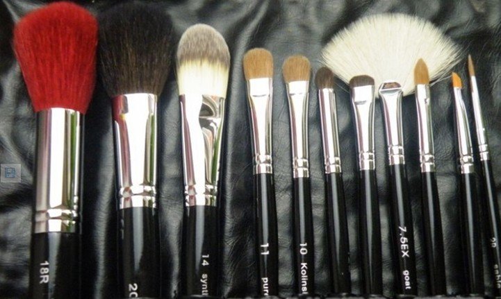 Black Handle Wood Beauty Professional Makeup Brush Set