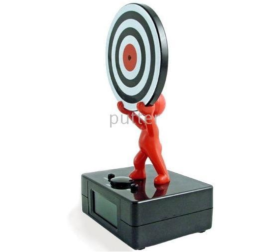 Black & White With A Target Plastic Alarm Clock