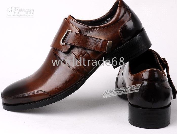 Men's Calf Leather Handmade Stitched Design Toe Cap Dress Shoes