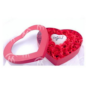 Plastic Heart Shape Rose Red Flowers & Wreaths