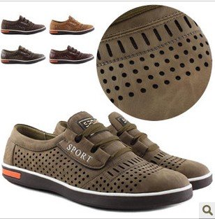 Men's Soft-skinned Brown Genuine Leather Beach Sandals
