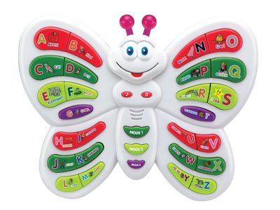 Butterfly Shape Plastic White & Green Alphabet Learning Machine