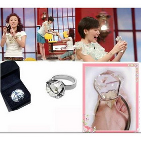 Silver Large Crystal Ring Decorations & Gifts
