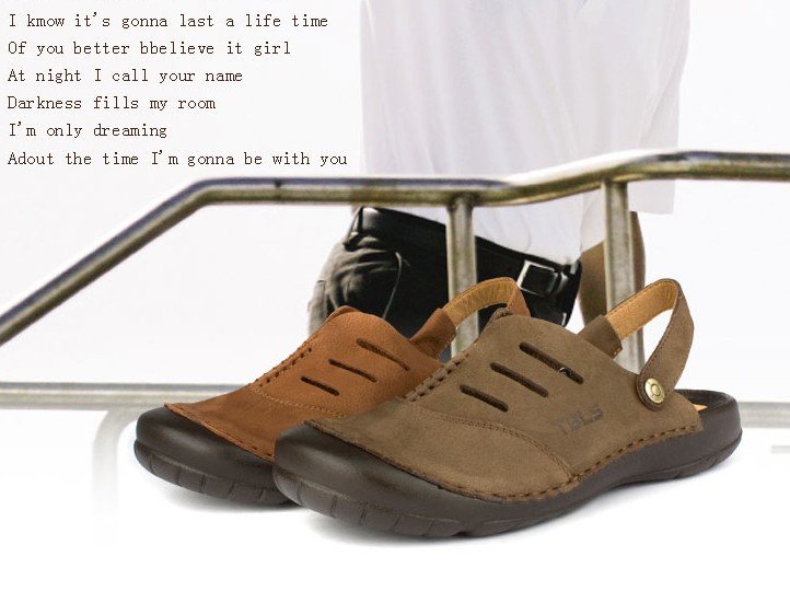 Genuine Leather Rubber Soft Sole Men's Beach Sandals