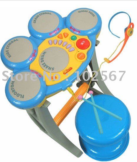 Multi-function Electronic Music Drum Kit Blow with Headset Drawing Tablet