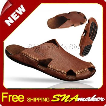 Men's Wear-resisting Prevent Stinking Feet Leisure Genuine Leather Sandals