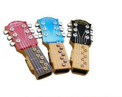 Wood & Metal Treble & Bass Rectangular Shape Air Guitar