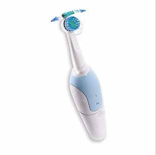 Rechargeable Electric White & Blue Plastic Toothbrush
