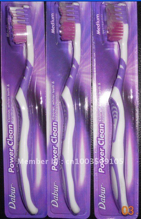 Purple Plastic With Stripes Toothbrush