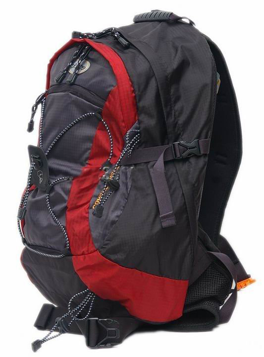Black & Red With Mesh Zippers Camping & Hiking Packs