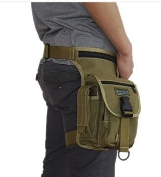Cotton & Canvas Army Green Square Shape Waist Bags