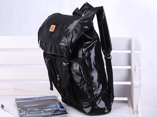 Black Leather With Zippers Camping & Hiking Packs
