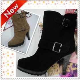 Black With Buttons Waterproof Women's Ankle Boots