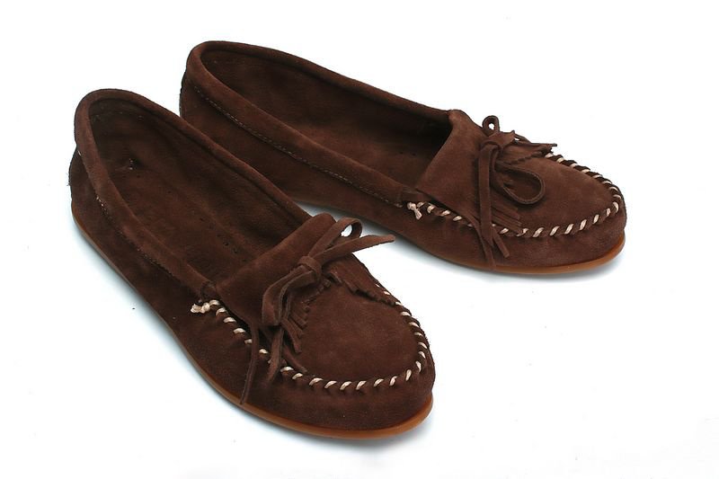 Genuine Leather With Bow Brown Women's Casual Shoes