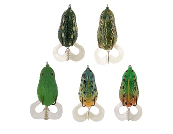 Genuine Yoshikawa 5pcs of Soft Plastic Frog Baits Fishing Lures Kit