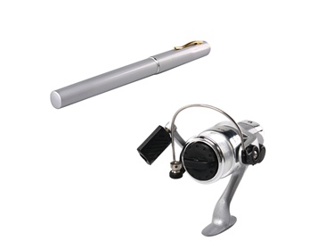 Pocket Ultra Strong Fiberglass Pen-Shaped Fishing Rod (Silver)