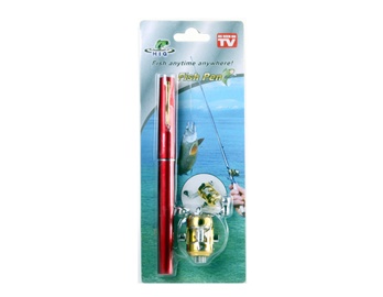Pen Design Super Light Weight Aluminum Spinning Fishing Rod (Red)