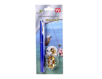 Pen Design Super Light Weight Aluminum Spinning Fishing Rod (Blue)