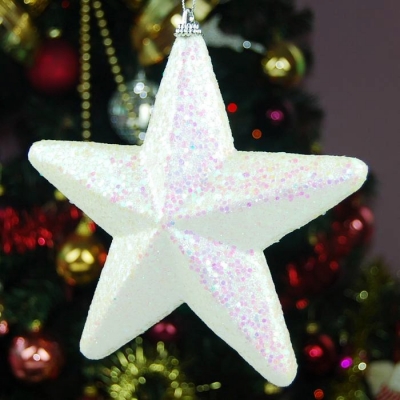 White Foam Five-pointed Star Christmas Decorations