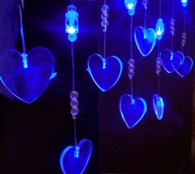 Crystal Heart Beaded LED String Christmas Decorations