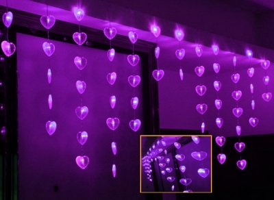 Purple Heart Shape LED String Lamp Christmas Decorations