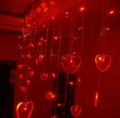 Red Heart Shape LED String Lamp Christmas Decorations