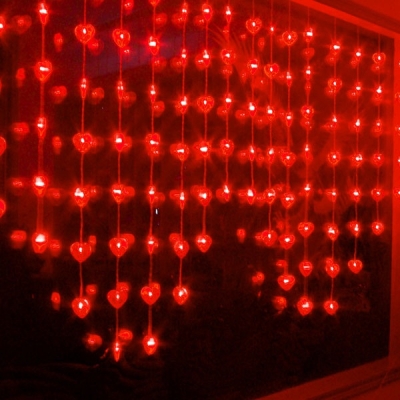 Beaded Heart Red LED String Lamp Christmas Decorations