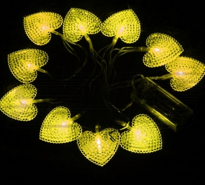 Yellow Color Heart Shaped Lamp Christmas Decorations