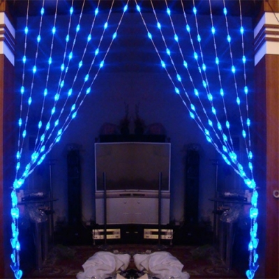 Beaded Blue LED String Lamp As Curtain Christmas Decorations