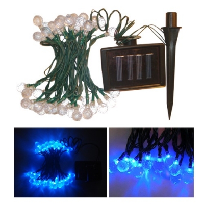 Solar Power Twinkling Blue String LED Light Christmas Decorations