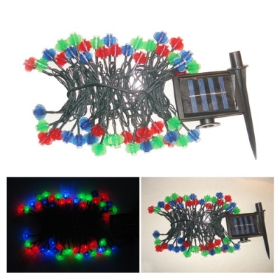 Solar Power Twinkling Three Colors LED Light Christmas Decorations
