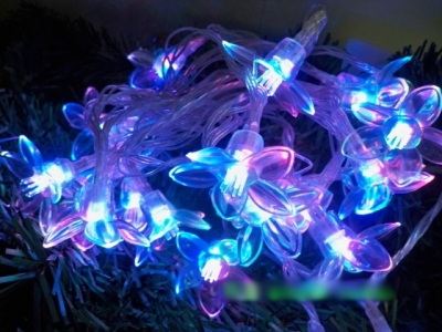 Flower Shaped Meshwork Colorful Light Christmas Decorations