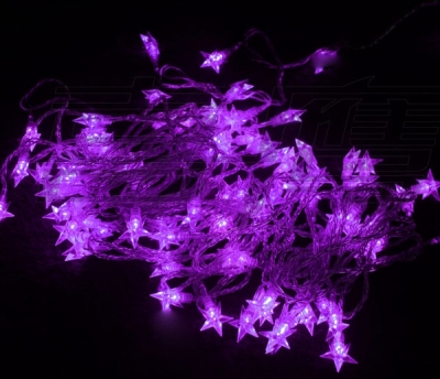 Purple Star-Shaped LED String Christmas Lights