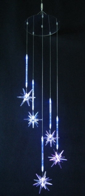 Five Star Shape White LED Wind Bell Christmas Lights