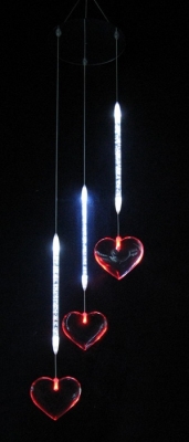 Red & White LED Wind Bell Christmas Lights