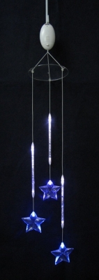 Dreamy Blue Star 3 LED Wind Bell Christmas Lights