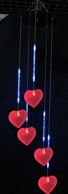 LED Wind Bell Red Hearts Christmas Lights