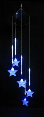 Blue Stars Shape LED Wind Bell Christmas Lights