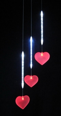 Red Heart Shape LED Aeolian Bell Christmas Lights