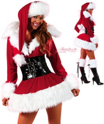 Tight Ruffles Long-sleeve Fluffy Dress Christmas Clothing