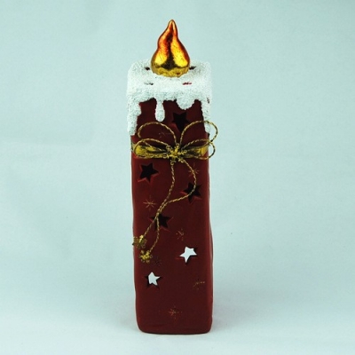 Candle Shape Painted Ceramic Exquisite Candlestick Christmas Crafts
