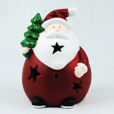 Brown Snowman Shape Painted Porcelain Candle Holder Christmas Crafts