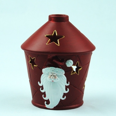 Brown Delicate Ceramic Painted Candlestick Christmas Crafts