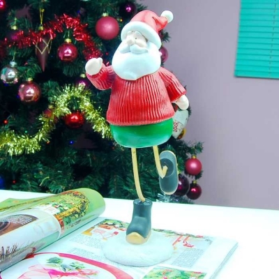 Green & Red Resin Santa Claus Display Decoration Christmas Crafts