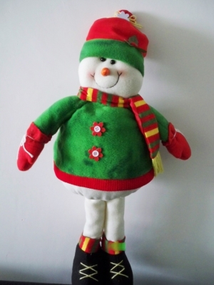 Green High-end Plush Stand-up Snowman Dolls Christmas Crafts
