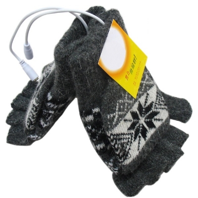 Gray Double-sided Heating Warm-keeping Christmas Gloves