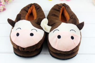 Cotton Fiber & EVA Brown Cold Resistant Christmas Shoes