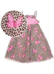 Jungle Wings With Butterfly Spaghetti Straps Children Sleepwear